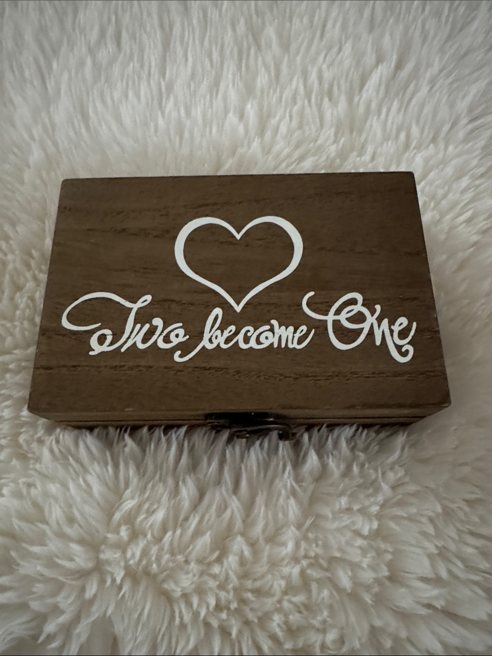 Wood Wedding Ring Box with Pillows